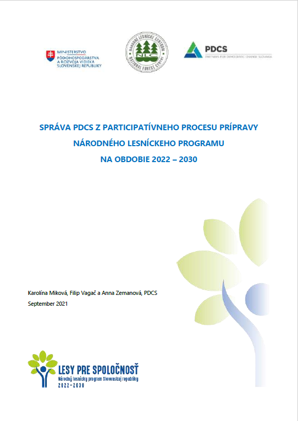 Správa PDCS z participatívneho procesu prípravy Národného lesníckeho programu na obdobie 2022 – 2030